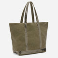 Linen and sequin tote bag - khaki