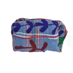 Small embroidered kantha pouch - Blue