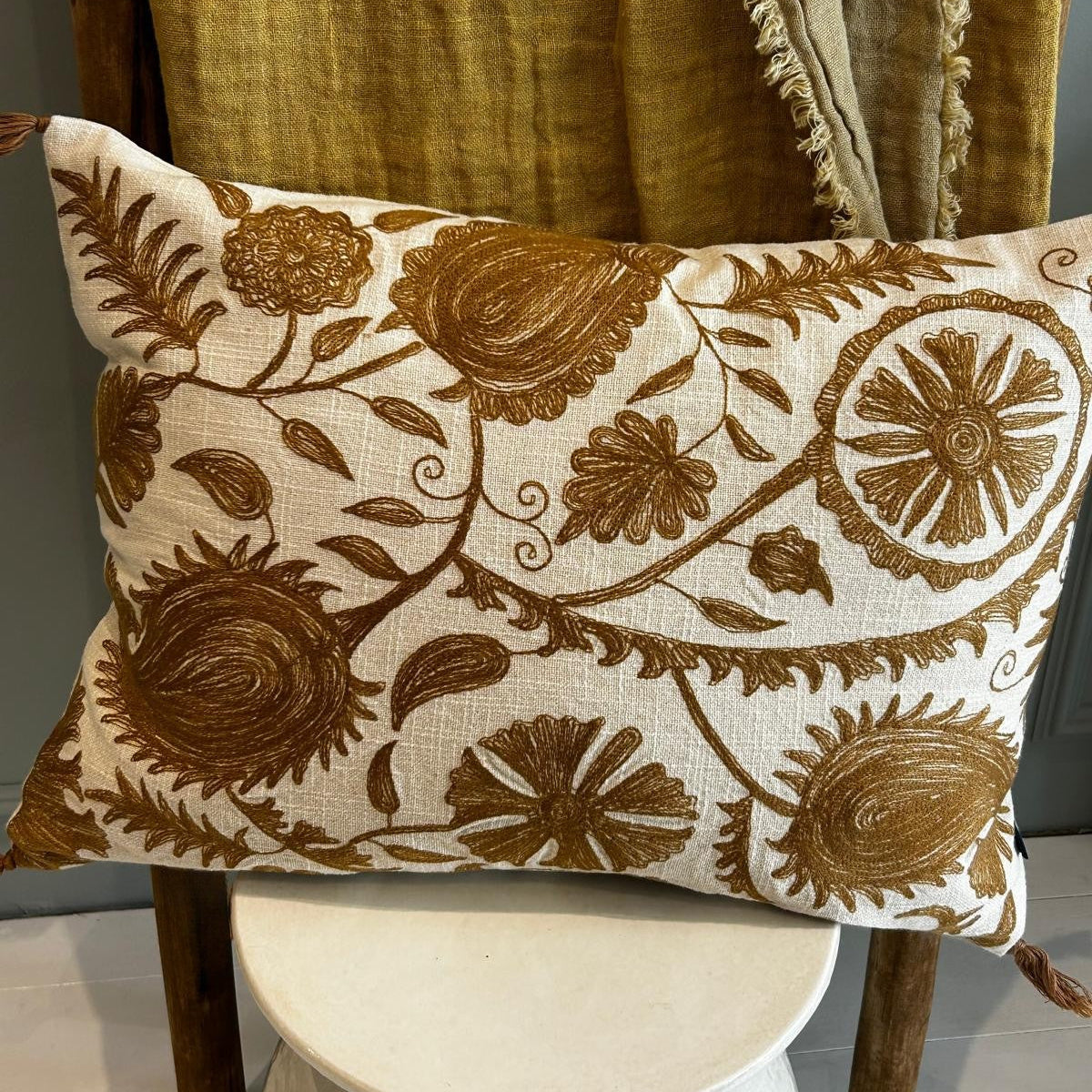 Coussin Suzani Cannelle