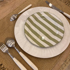 Set de 4 assiettes rayée vertes