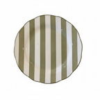Set de 4 assiettes rayée vertes