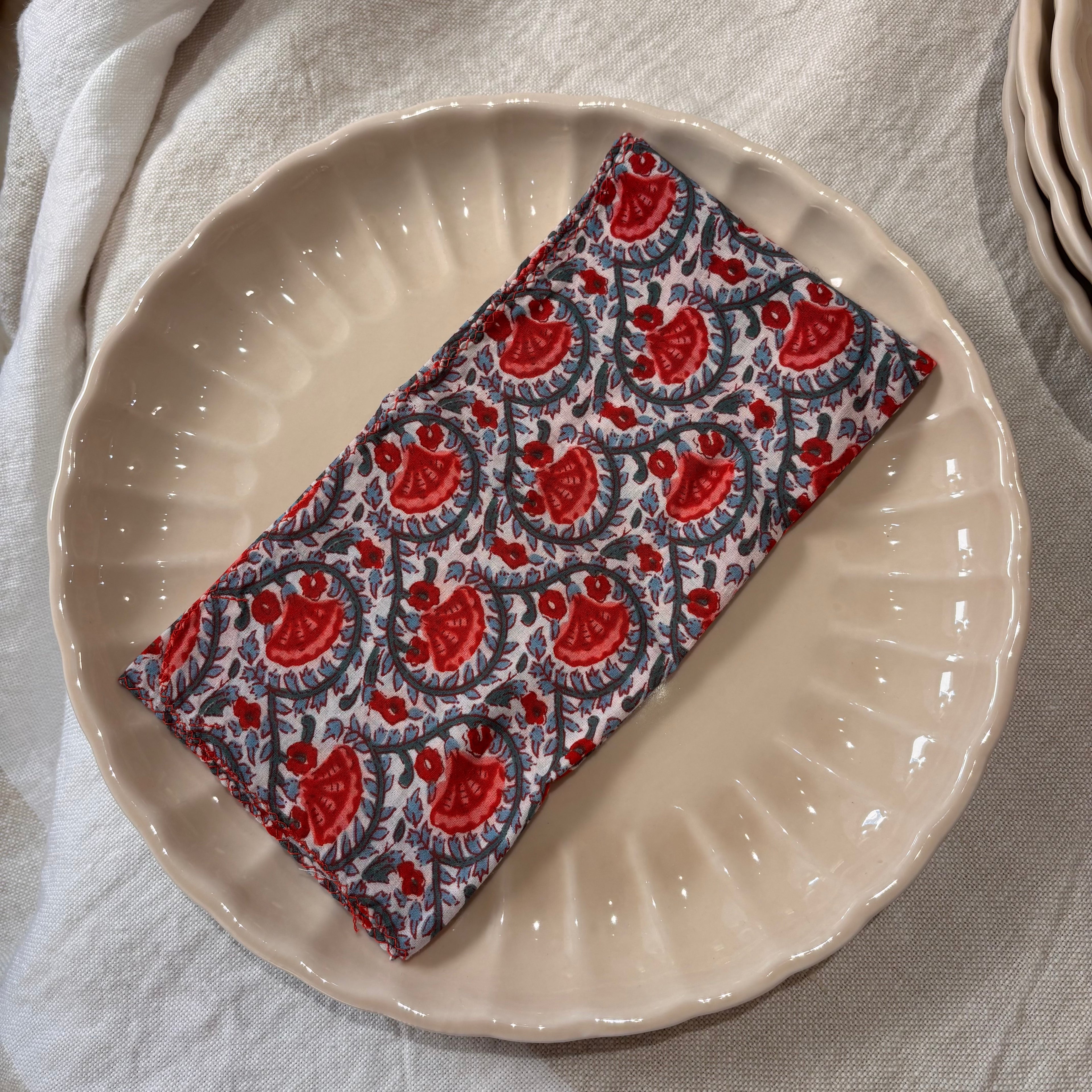 Set de 4 serviettes de table - Celosia Tomato