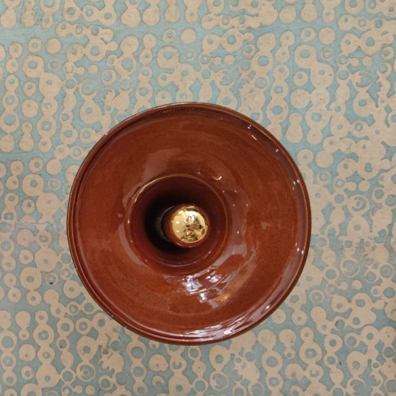 Grande applique en céramique émailée - Terre brulée