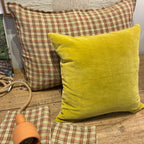 Taie d'oreiller à carreaux - Tartan Sienne/Vert