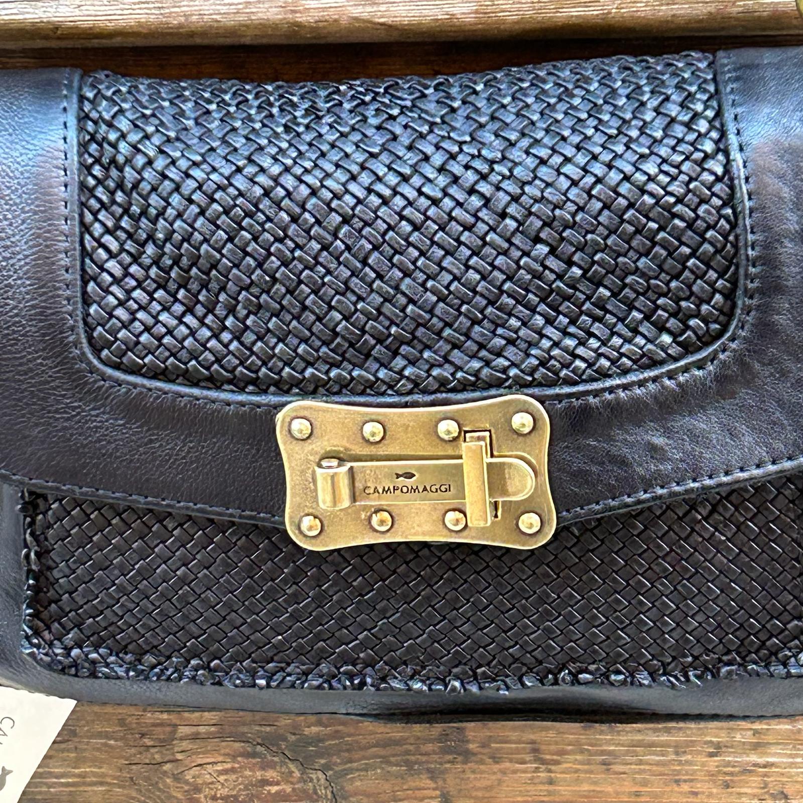 AGNESE Braided Cowhide Leather Shoulder Bag