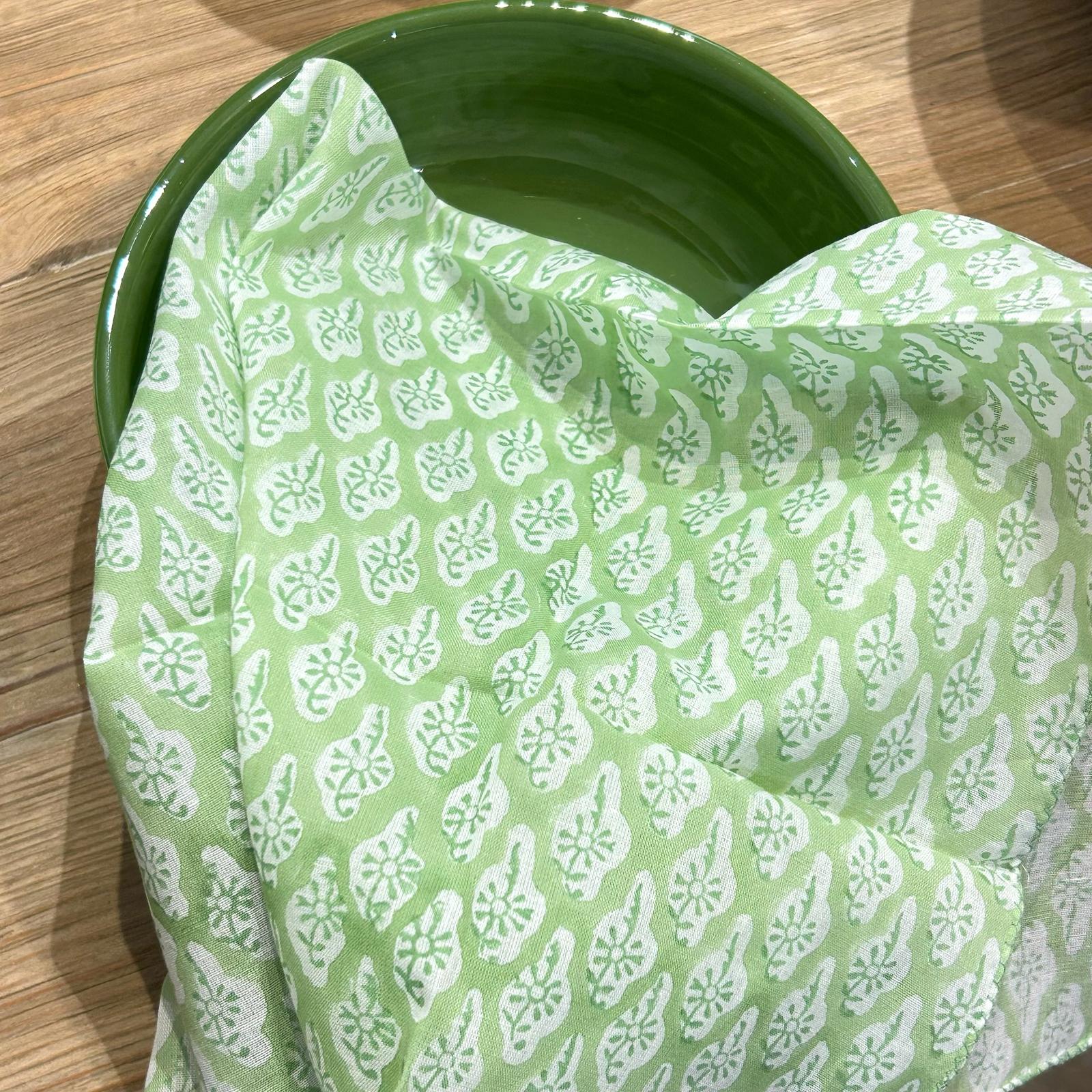 Set de 4 serviettes de table - Primevère Jade