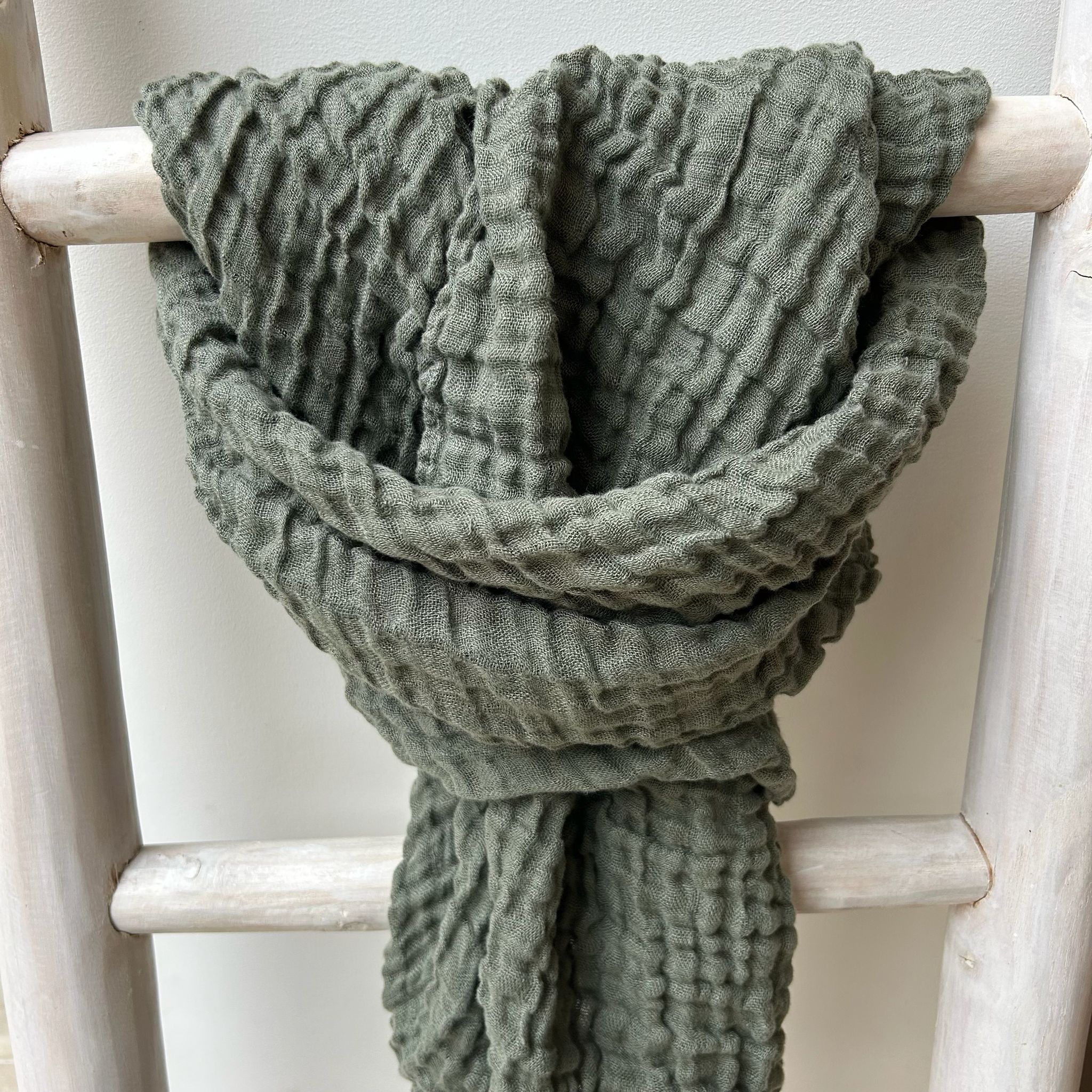 beige linen scarf