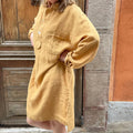 Linen Shirt Dress - Light Caramel