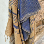 Fouta en coton bio - Bleu de chine