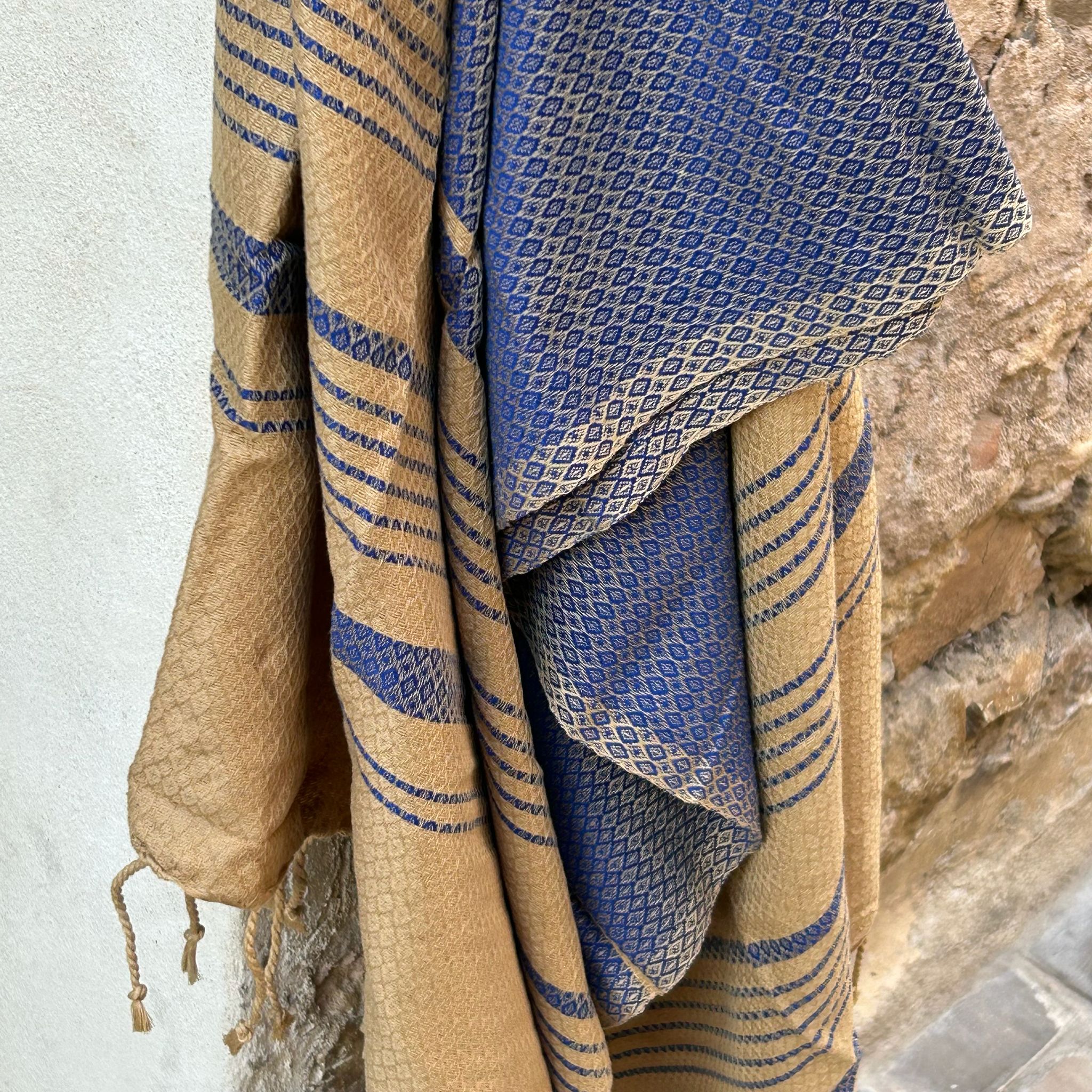 Fouta en coton bio - Bleu de chine
