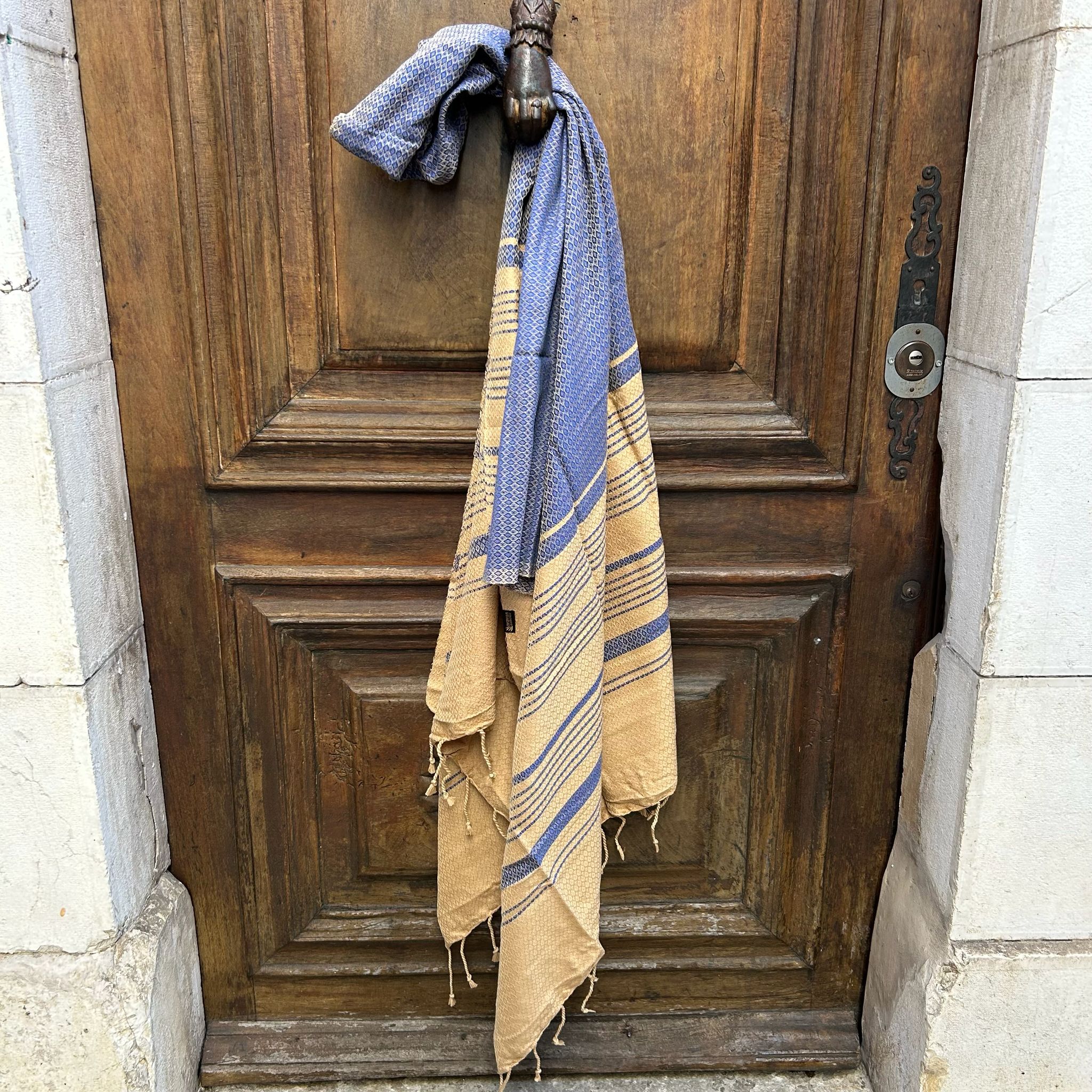 Fouta en coton bio - Bleu de chine