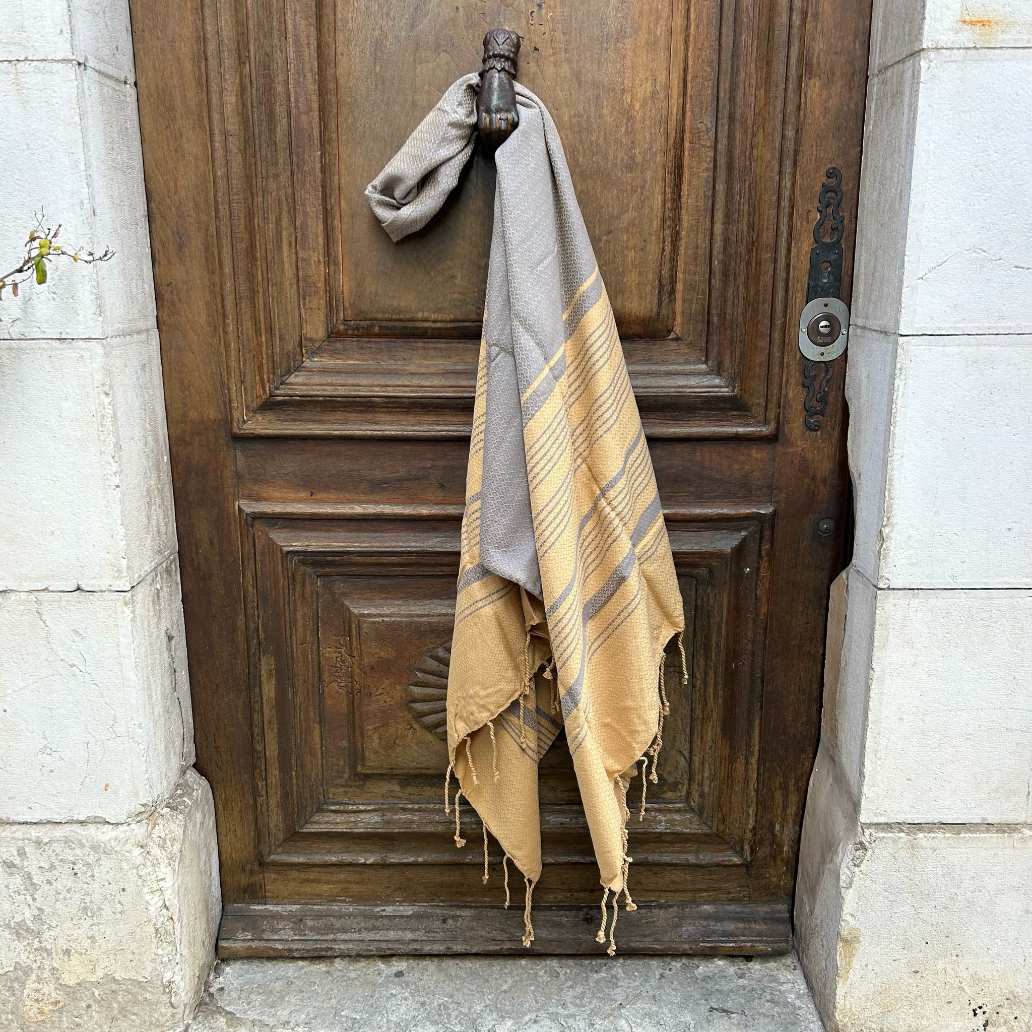 Fouta en coton bio - Gris
