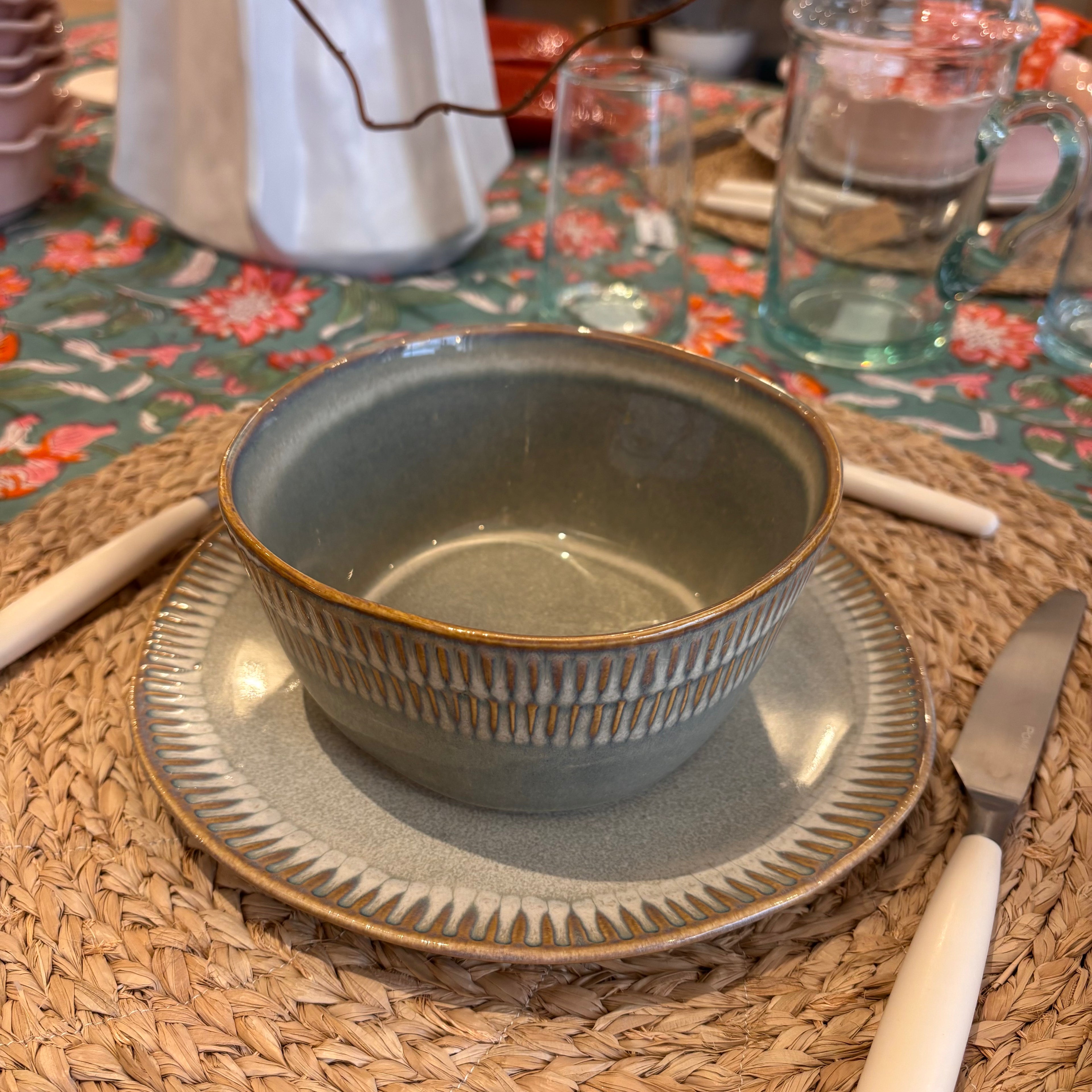 assiette à dessert agadir bleu iode 