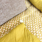 Floral/olive print duvet