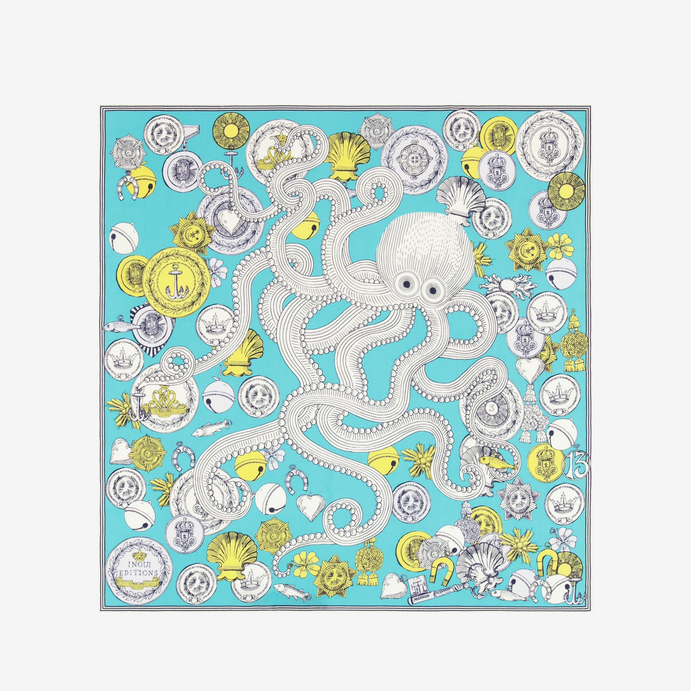 Carré 65 Inoui - Octopus turquoise