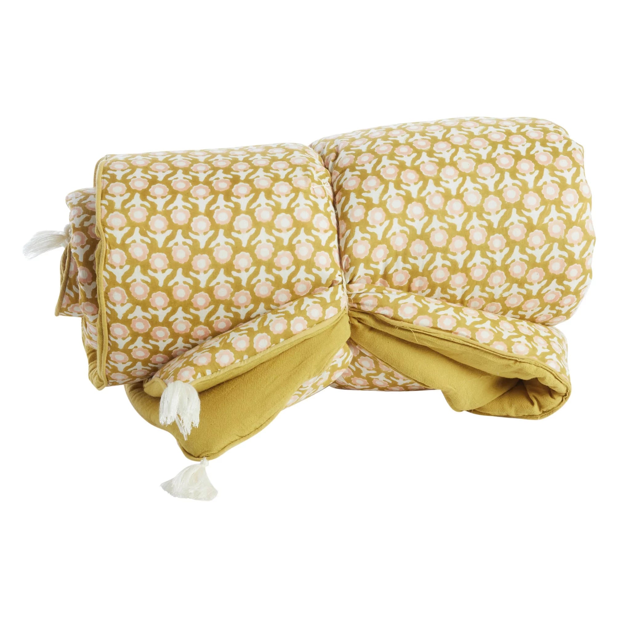 Édredon imprimé fleuri/olive