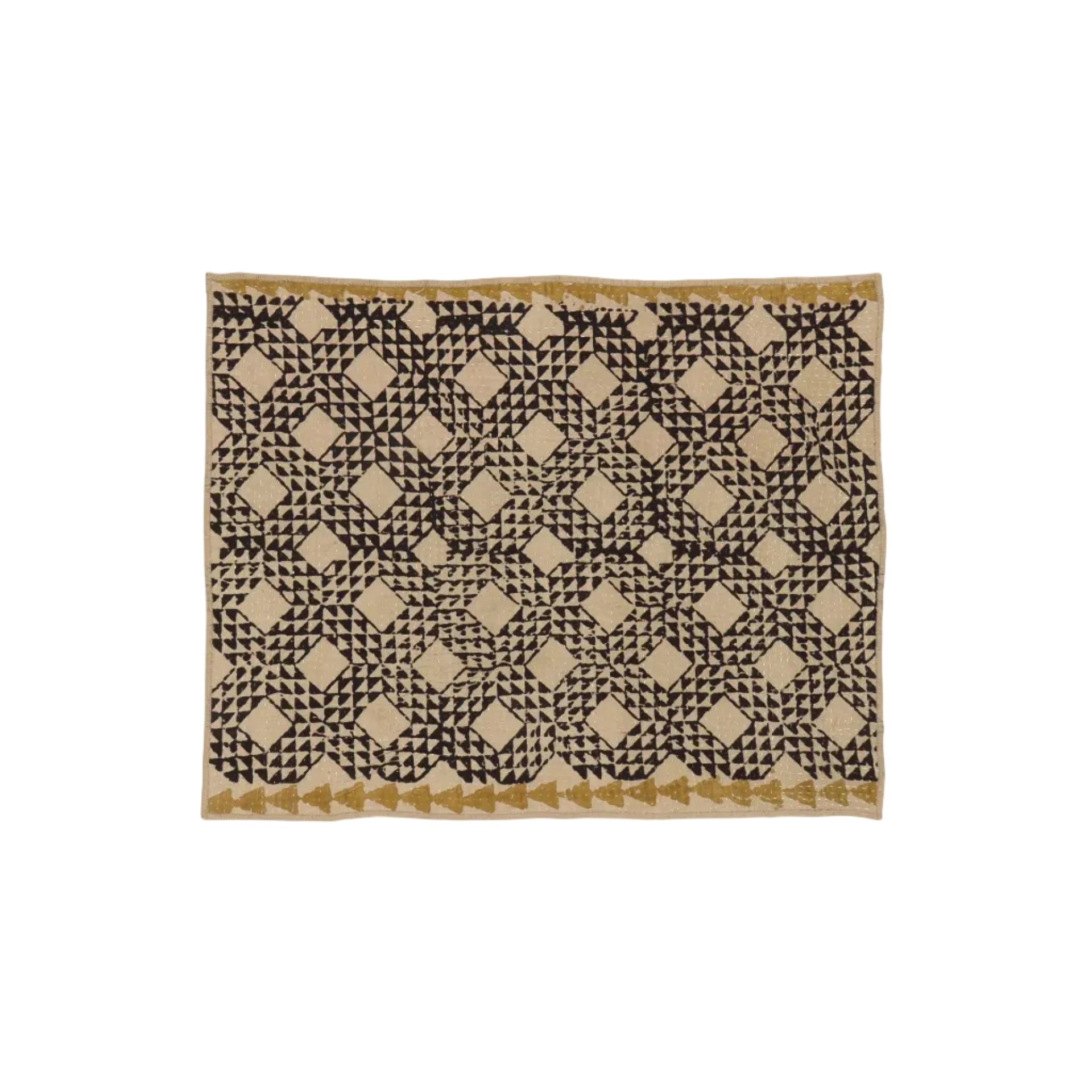 Set de table Kantha assortis - kaki/jaune