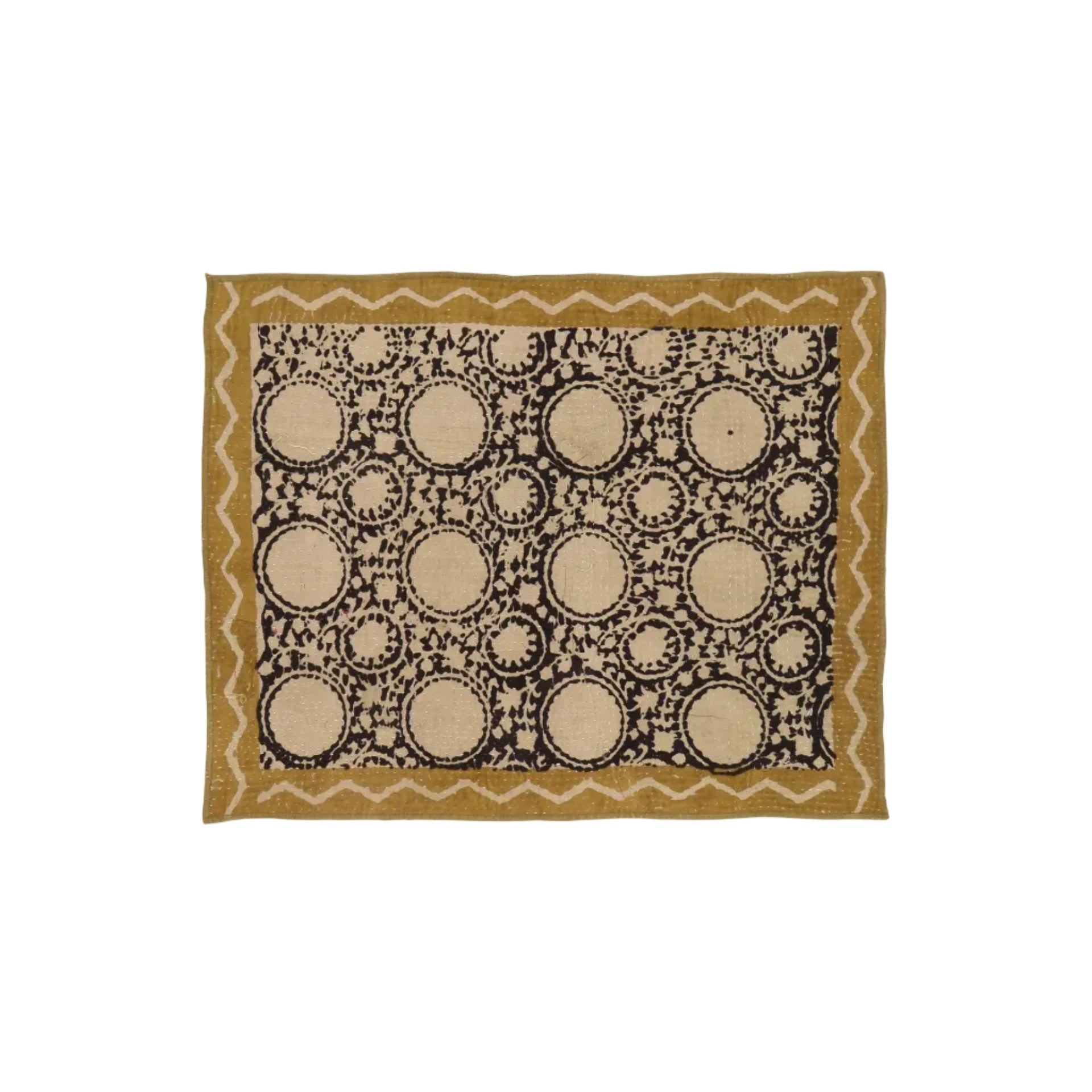 Set de table kantha/ curcuma rond